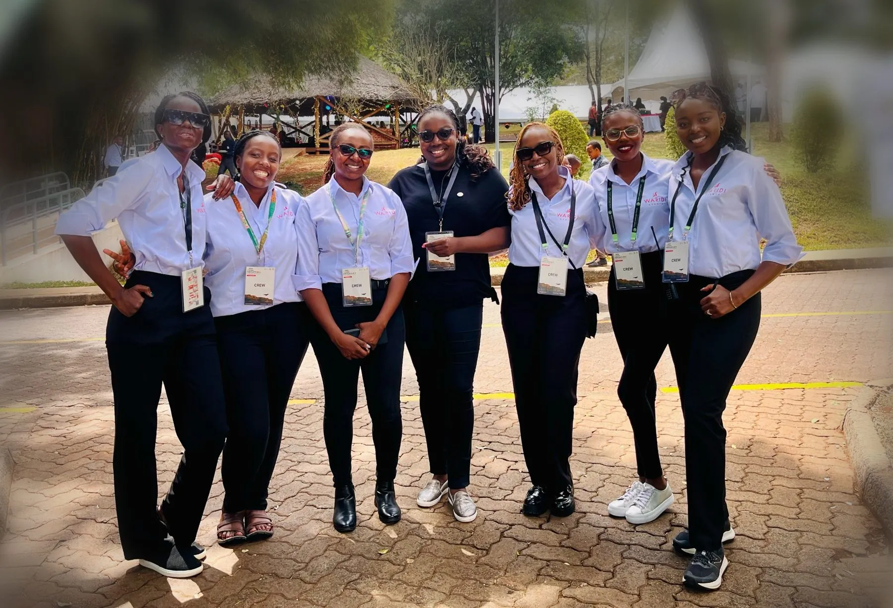 The Waridi Events crew in white shirts at GLF Africa 2024 in Nairobi
