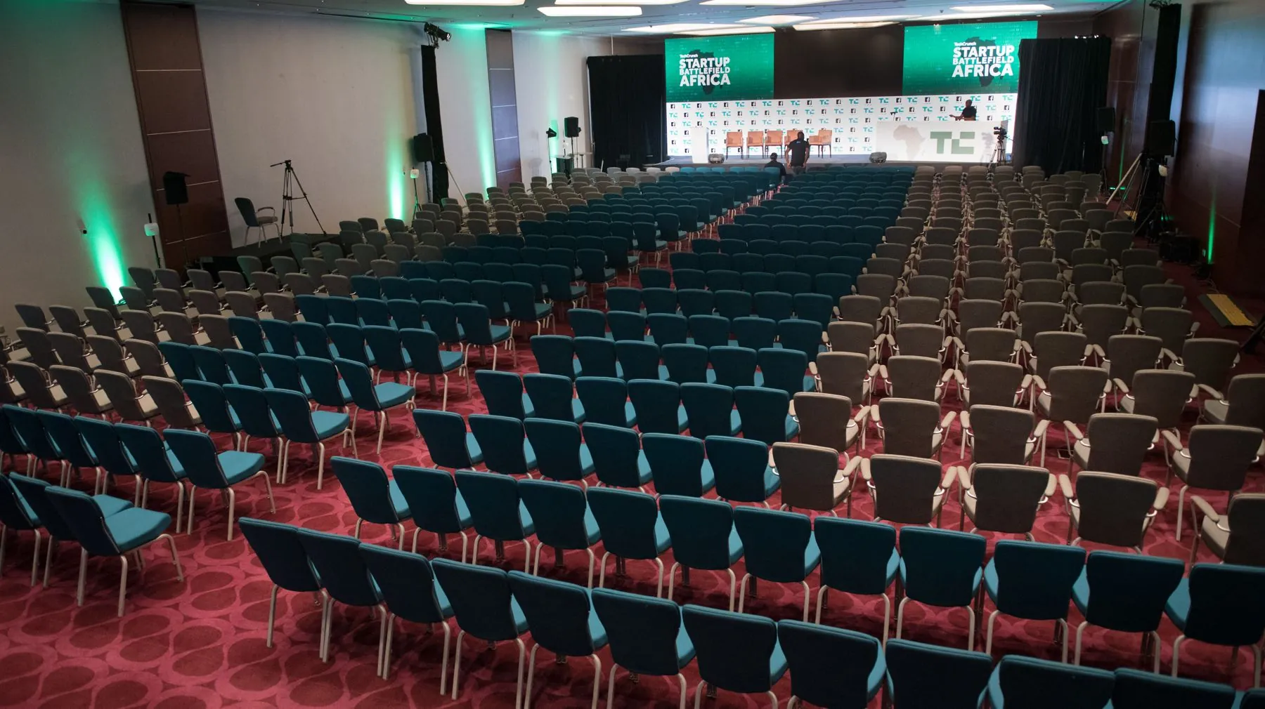 A conference room set for delegates in Nairobi